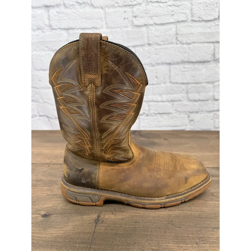 Irish Setter Marshall Wellington Mens 9 D Waterproof Western Work Boots Brown